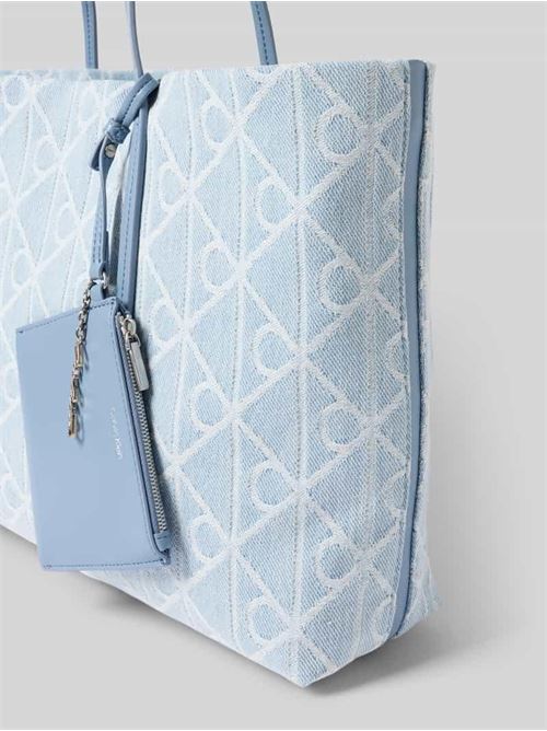 emblem aop denim tote w/pouch CALVIN KLEIN | LV04F3428GYBZ